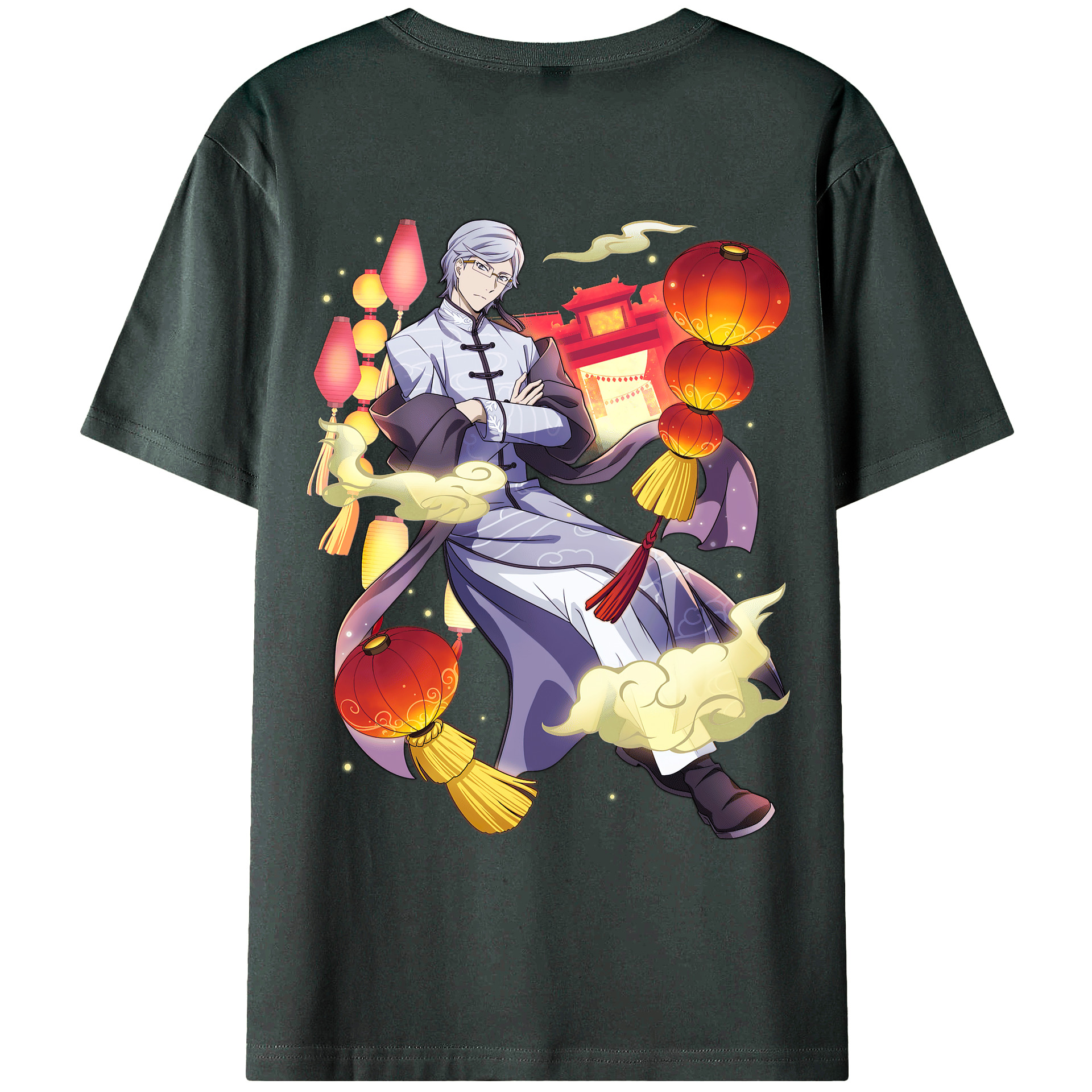 （画像用） 文豪ストレイドッグス Bungo Stray Dogs 綿100％ メンズ半袖Tシャツ（バックプリント） 通気性